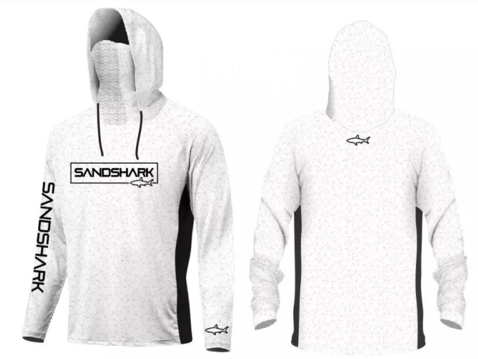 Hoodie UPF Active Apparel - Black/White Spider with hood and mask