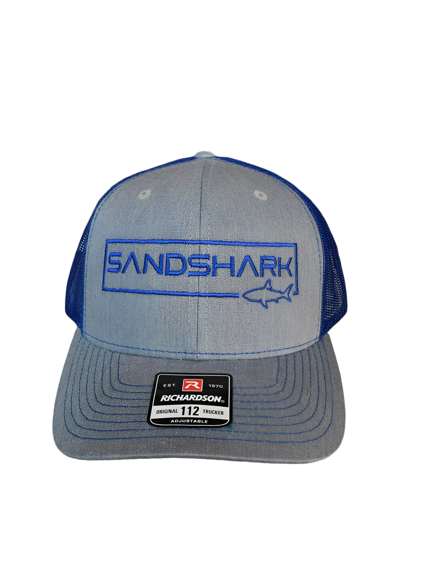 Charcoal & Blue Mesh Trucker Hat
