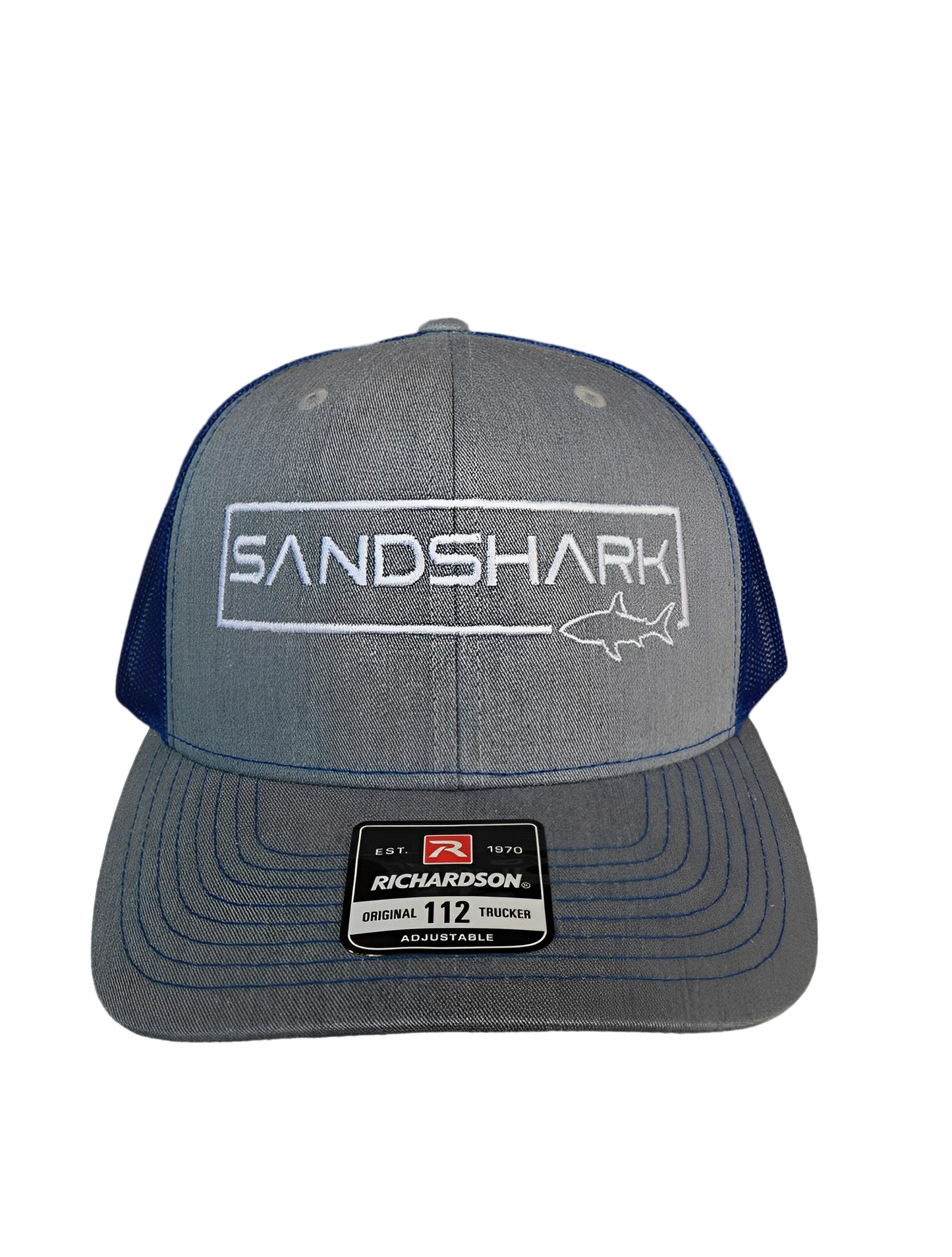 Charcoal & Blue Mesh Trucker Hat