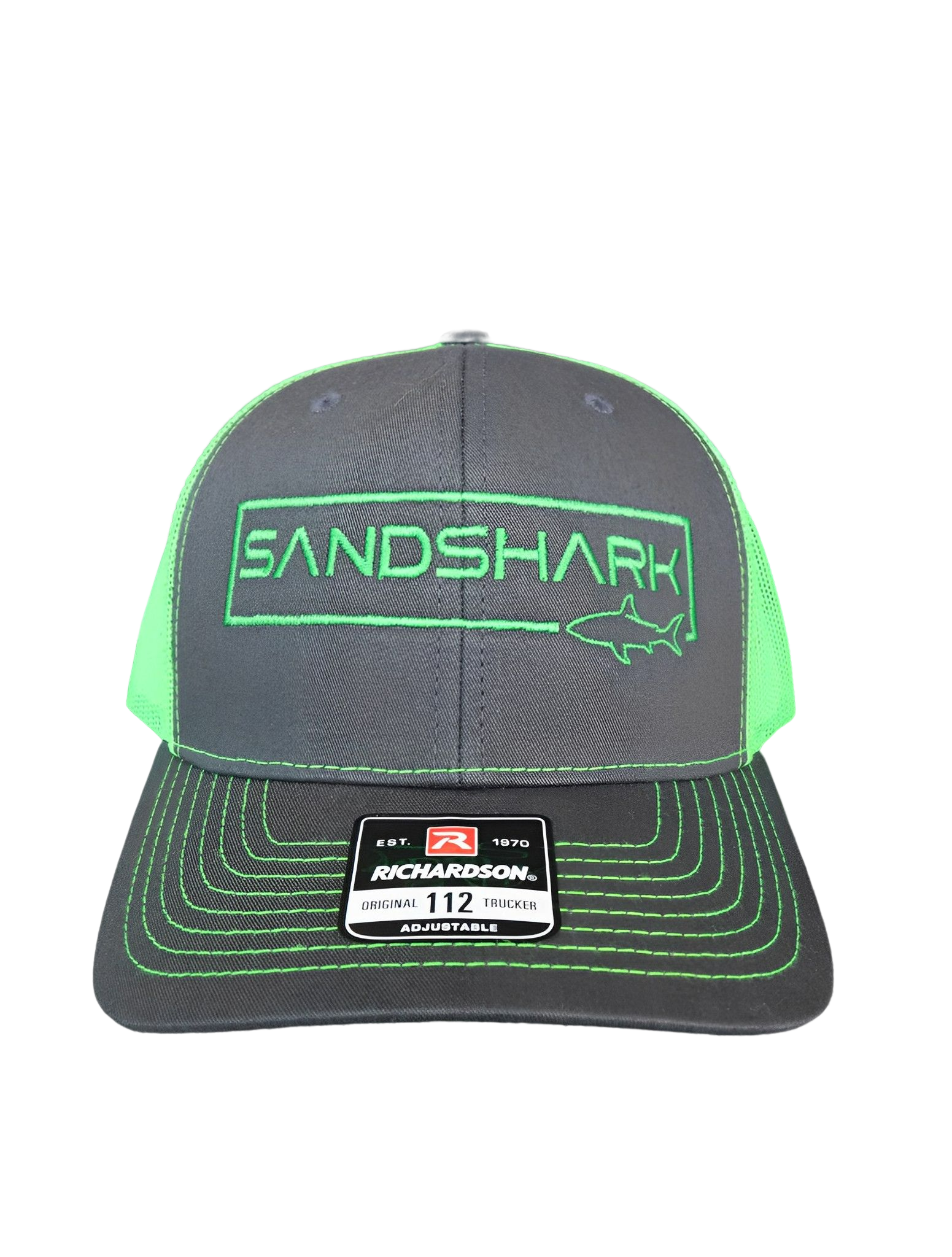 Charcoal & Neon Green Mesh Trucker Hat | SandShark USA