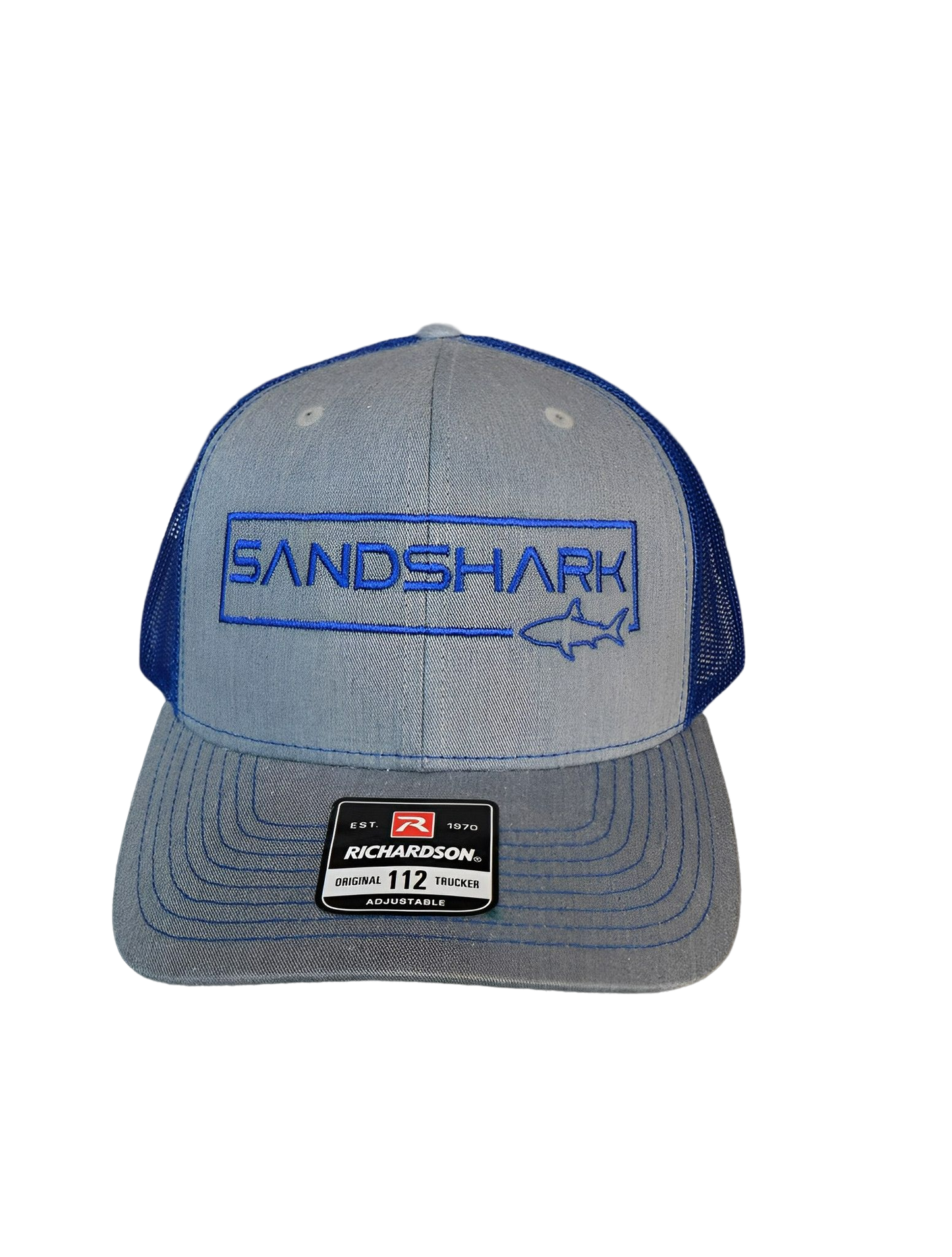 Charcoal & Blue Mesh Trucker Hat  SandShark USA – SandShark Merch